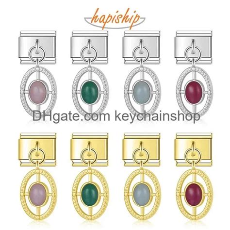 Charms Hapiship Neue Mode Elliptische Edelstein Italiener Charm