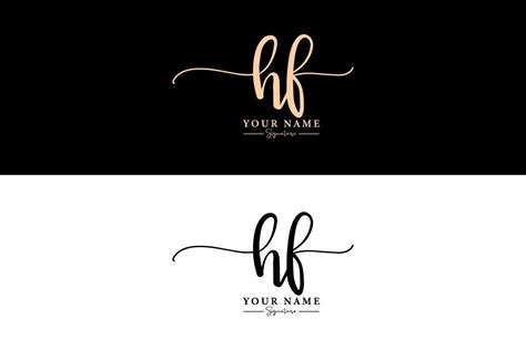 HF Letter Handwriting Graphic By Graphicfirozkabir Creative Fabrica