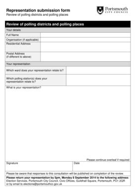 Fillable Online Portsmouth Gov Representation Submission Form