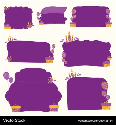 Purple birthday banner Royalty Free Vector Image