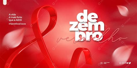 Banner Previna Se M S De Luta Contra A Aids Dezembro Vermelho Social