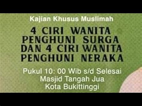 Bukittinggi Ciri Wanita Penghuni Surga Dan Ciri Wanita Penghuni