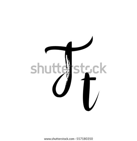 Letter Alphabet Font Calligraphy Vector T Stock Vector (Royalty Free ...