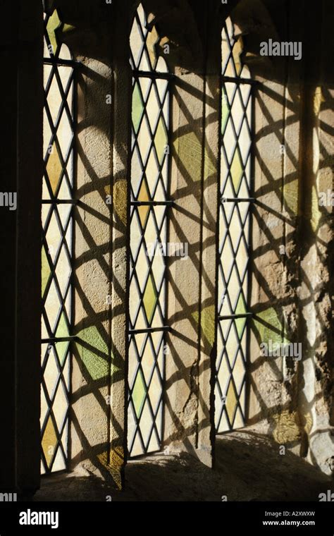 Stained glass window in Wells Cathedral Someset England Stock Photo - Alamy