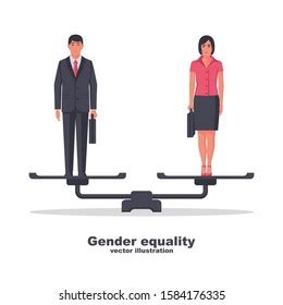 Gender Equality Concept Business People Man 库存矢量图免版税1584176335