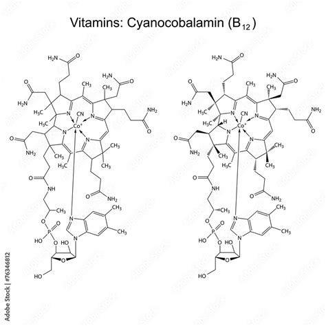 Chemical Formula Of Vitamin B Cyanocobalamin Stock Vector Adobe Stock