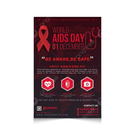 Medical Awareness Poster Template For World Aids Day Template Download