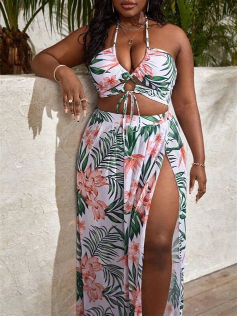 Shop Curve Plus Size Bikini Sets Swimwear Shein Usa