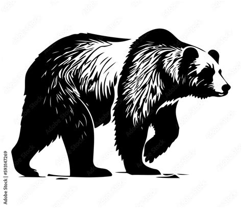 Grizzly Bear Face Silhouettes Grizzly Bear Face Svg Black And White