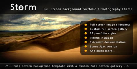 Storm Full Screen Background Template By ThemeCatcher ThemeForest