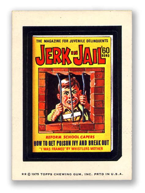 Wacky Packages Topps 13th Series Jerk In Jail Magazine