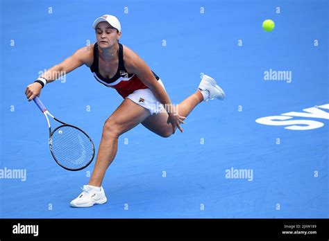 Ashleigh Barty Of Australia Returns A Shot To Kiki Bertens Of The