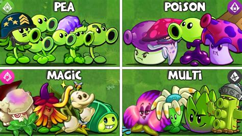 Pvz Plant Teams Pea Vs Poison Vs Magic Vs Multi Battlez Who