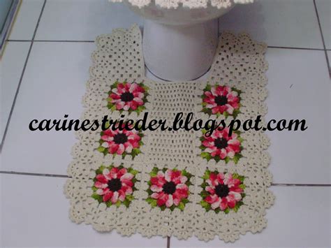 Carine Strieder Crochet Designer Jogo De Banheiro Flores