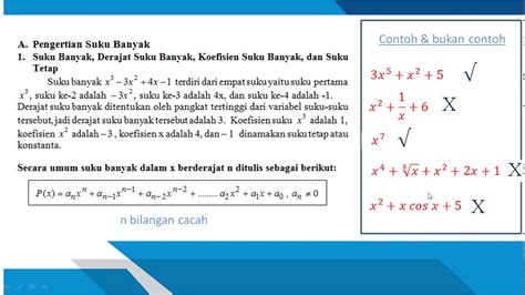 Definisi Suku Banyak Polinomial Youtube