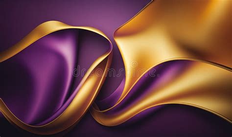 A Purple and Gold Background with a Curved Gold Ribbon on Top of the Purple Background and a ...