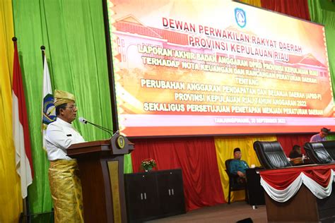 Perda Perubahan Apbd Kepri Tahun Resmi Disahkan Sebesar Rp