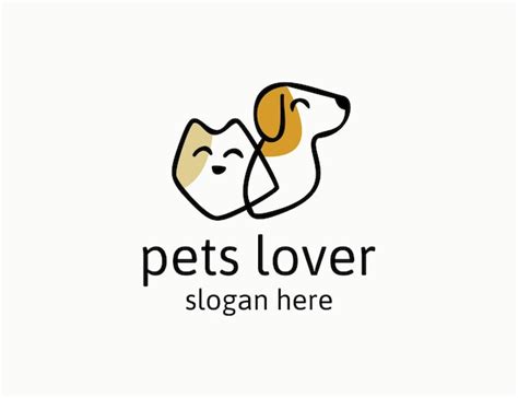 Lindo Diseño De Logo De Perro Y Gato Para Tienda De Mascotas Vector