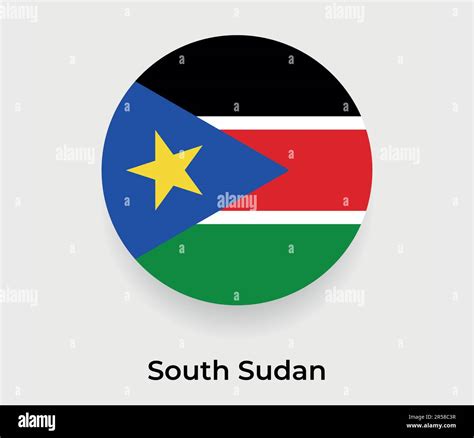 South Sudan Flag Bubble Circle Round Shape Icon Vector Illustration