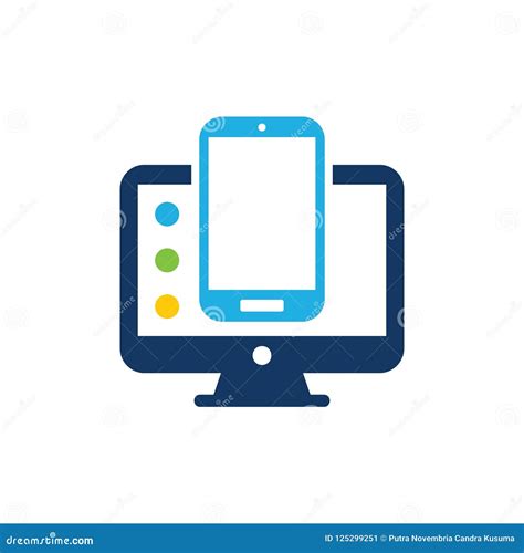 Mobile Computer Logo Icon Design Stock Vector Illustration Of