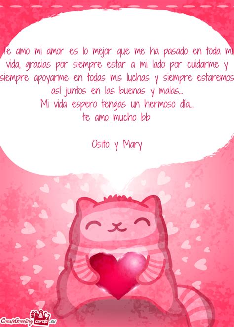 Te Amo Mi Amor Es Lo Mejor Que Me Ha Pasado En Toda Mi Vida Gracias