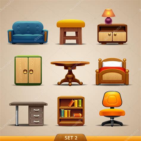 Furniture Icons Set 2 — Stock Vector © Kolopach 20213455