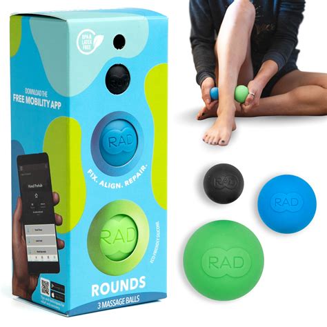 Rad Rounds Myofascial Release Oif8 Balls Set Of 3 Therapy Balls For