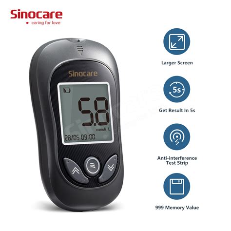 Sinocare Blood Glucose Meter Blood Pressure Test Monitors Glucometer