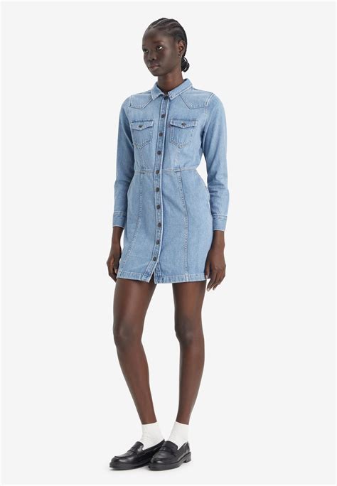 Levi S® Flynn Western Core Dress Jeansklänning Ringing Bells Blå Denim