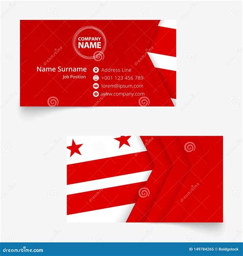 District Of Columbia Flag Business Card Standard Size 90x50 Mm