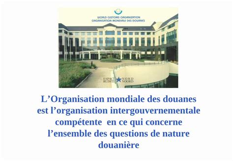 PDF OMD Organisation Mondiale Des Douanes La Douane Est Vitale