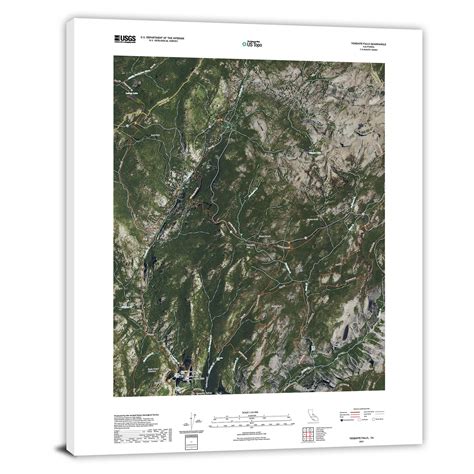 Yosemite National Park Yosemite Falls 2021 Usgs Satellite Map Canvas Wrap