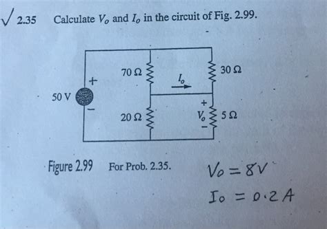 Solved 2 35 Calculate Vo And Io In The Circuit Of Fig 2 99