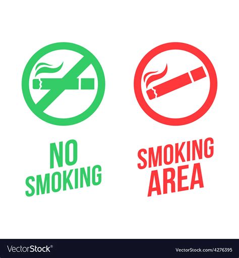 No smoking and area signs Royalty Free Vector Image