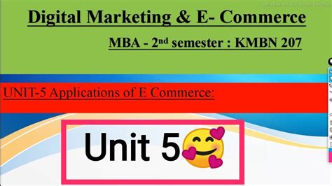 Digital Marketing Unit Digital Marketing And E Commerce Mba Nd