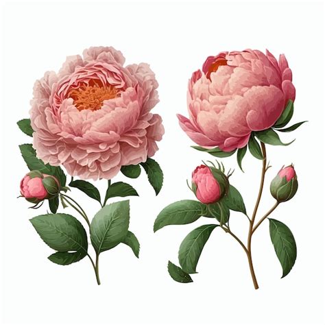 Vintage Peony Illustration