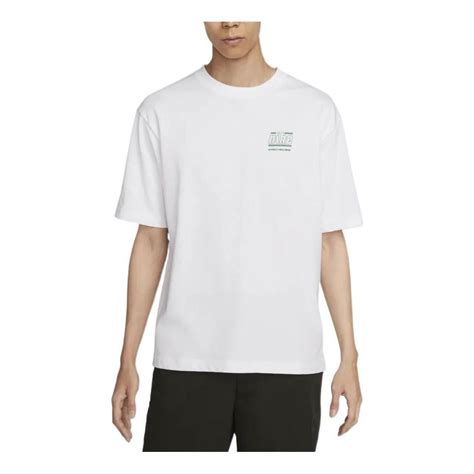 Mens Nike Logo Pattern Printing Round Neck Pullover Short Sleeve Whit