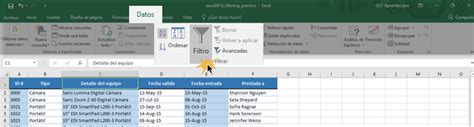 Excel 2016 Cómo filtrar datos en Excel 2016