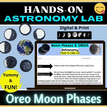 Moon Phases Oreo Lab Hands On EDIBLE And FUN Astronomy Model Activity STEM