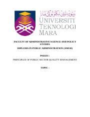 PAD253 Written Assignment Docx FACULTY OF ADMINISTRATIVE SCIENCE