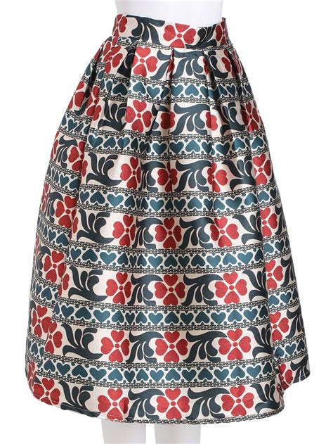 Multicolor Vintage Floral Flare Skirt SheIn Sheinside