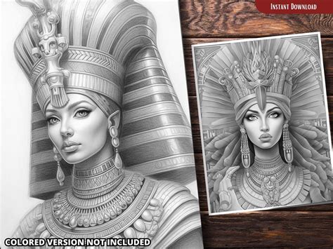 Egyptian Queen Coloring Pages For Adults And For Kids For Relax And