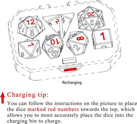 Dnd Dice Rechargeable With Charging Box 7 Pcs Lulunami