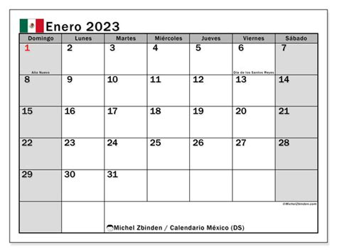 Calendario Enero De 2023 Para Imprimir “772ds” Michel Zbinden Mx