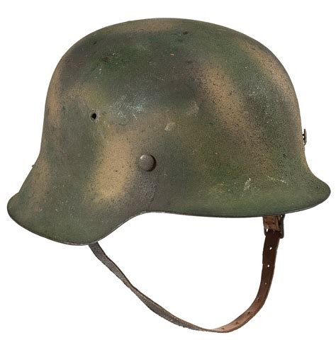 World War Ii German Model 42 Stahlhelm Helmet In Rare Normandy Rock