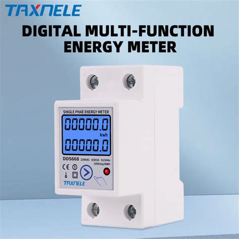 Din Rail Digital Single Phase Energy Meter Kwh Voltage Current Power