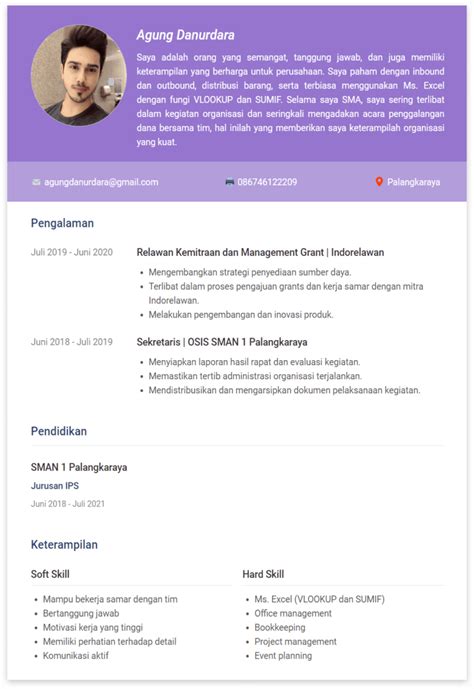 Cara Membuat Cv Yang Baru Lulus Sma Contoh Surat Resmi