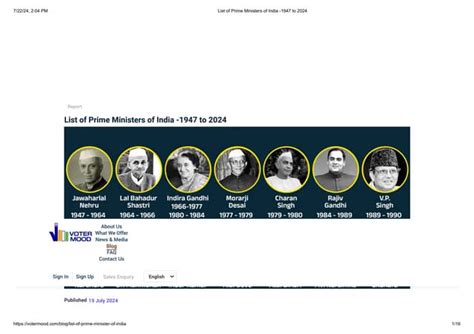 List Of Prime Ministers Of India 1947 To 20244pdf