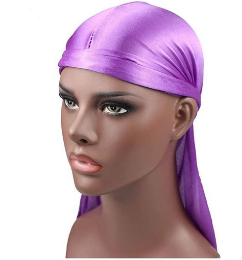 New Fashion Mens Satin Durags Bandana Turban Wigs Men Silky Durag