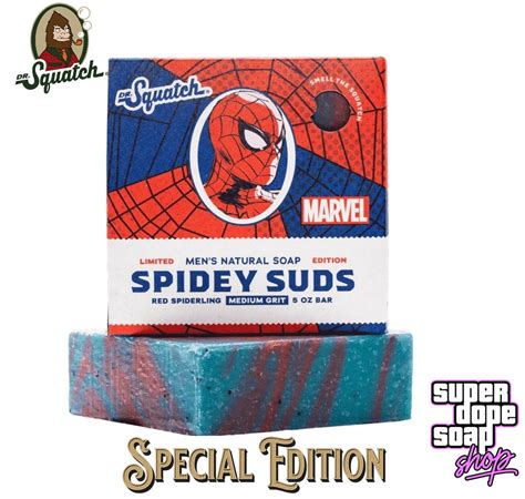 New Dr Squatch Spider Man Spidey Suds Special Edition Bar With Free